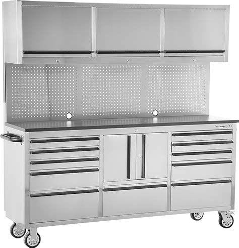 OEMTOOLS 72in 11 Drawer Cabinet Stainless Steel